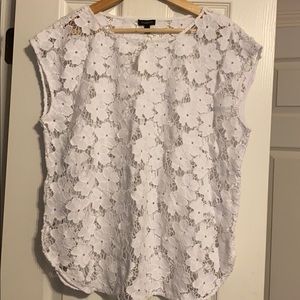 White scalloped shirt